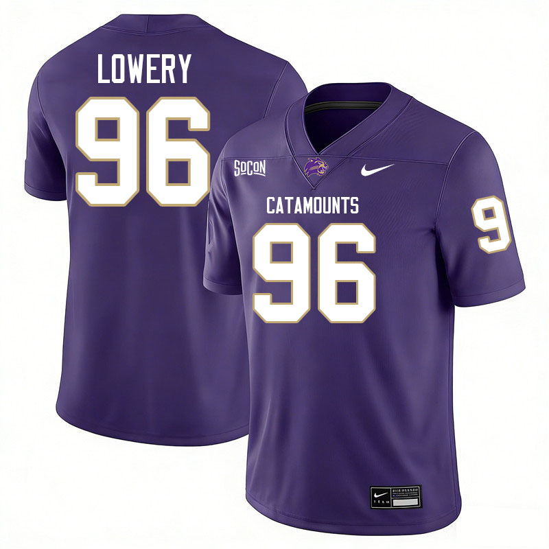 Western Carolina Catamounts #96 Christian Lowery College Football Jerseys,Uniforms-Purple